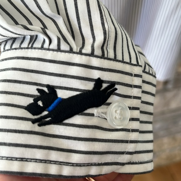 Vintage Napa Valley White Button Down Shirt with Black Vertical Stripes Large - Picture 12 of 15